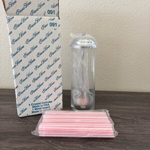 Princess House Crystal Cylinder w/Straws #091